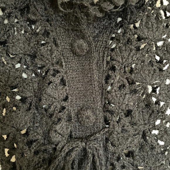 KENZIE open knit long black cardigan - Picture 4 of 9